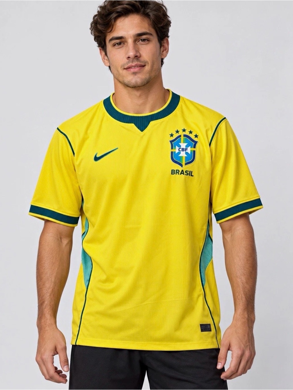 Nike Brazil 2004 Total 90 Reissue Home Soccer Jersey Yellow New with tag